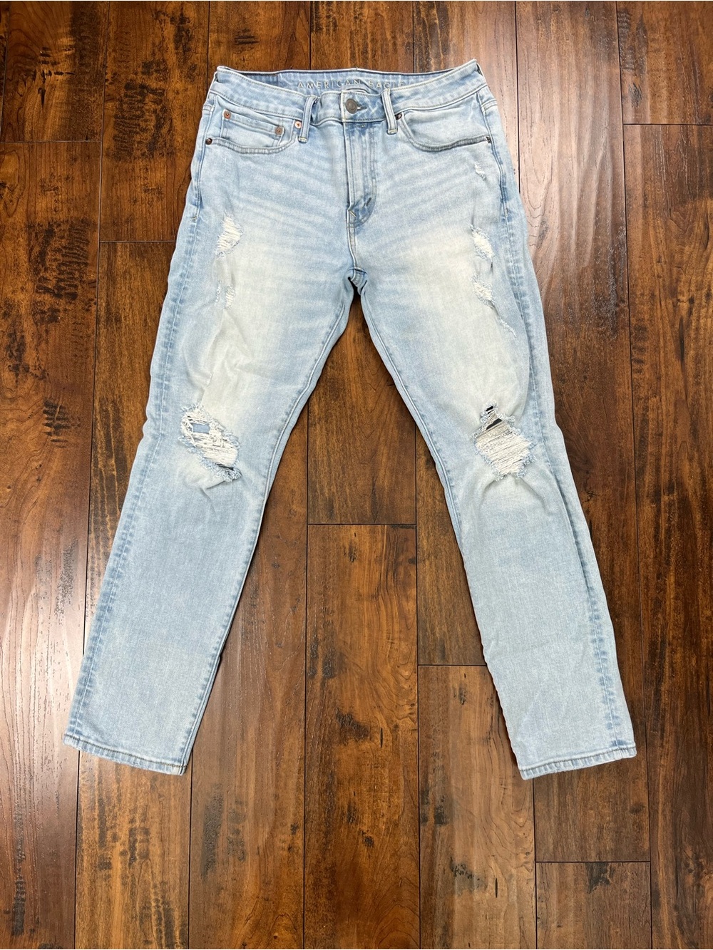 American Eagle Athletic Fit Blue Jeans Airflex Plus Distressed Stretch Men 30x30